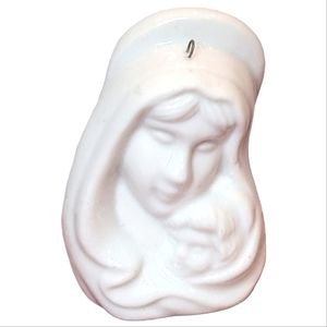 🎄 Vtg Mother Mary & Baby Jesus Christ Porcelain Tree Ornament Figurine